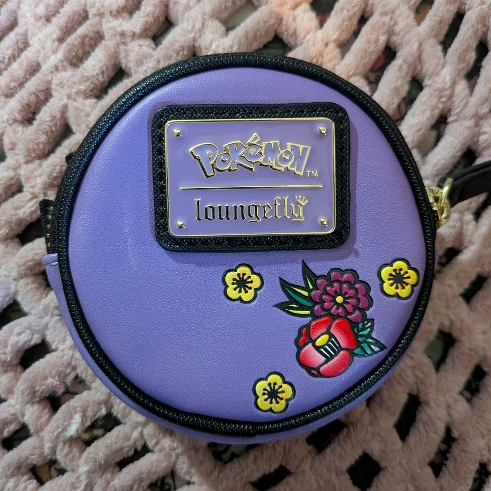 Loungefly Pokemon Pikachu Floral Coin Purse Purple - Picture 2 of 13
